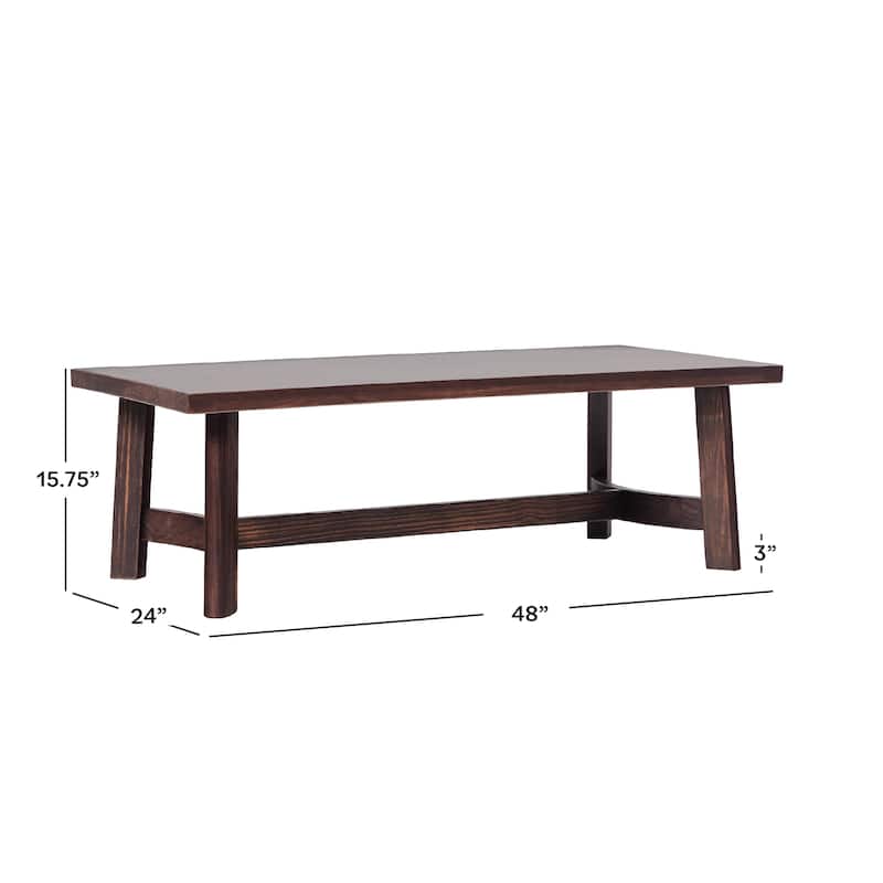 Walker Edison Modern Farmhouse Solid Wood Rectangle Coffee Table