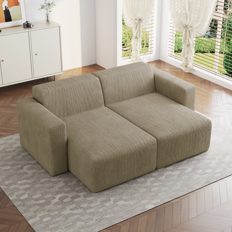 UIXE Upholstered Corduroy Chaise Lounges For Interior