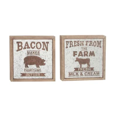 Wood Sign Wall Decor - Set of 2 - Roche River Decor