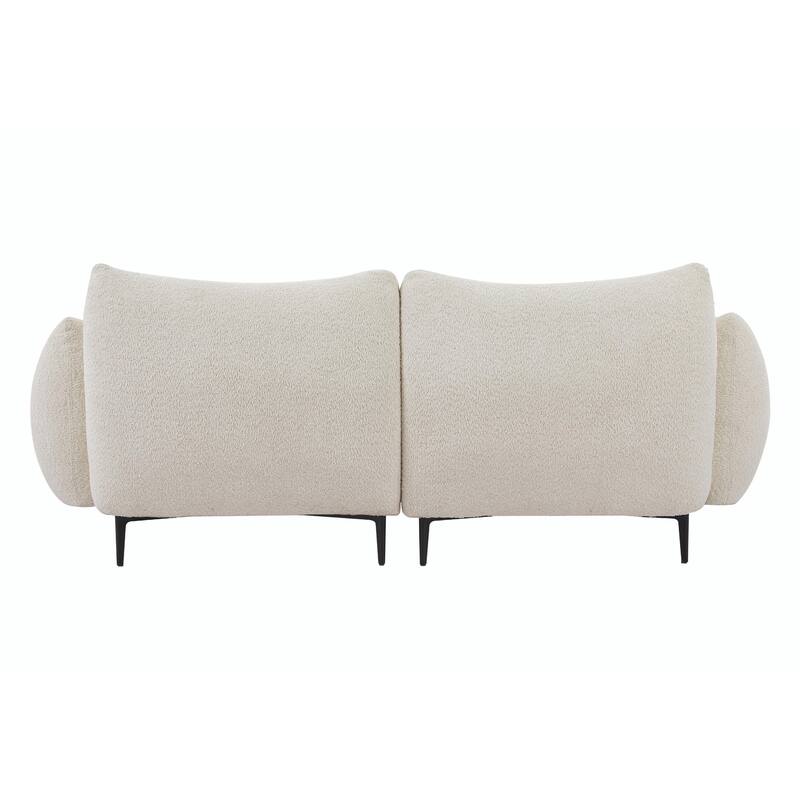 Oversized Sherpa Loveseat - 4-Seater Sofa with Metal Legs