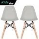 preview thumbnail 19 of 17, Set of Two Kids Toddler Chair Side Armless Natural Wood Legs Eiffel For Kitchen Desk Work Bedroom Playroom Preschool Light Gray