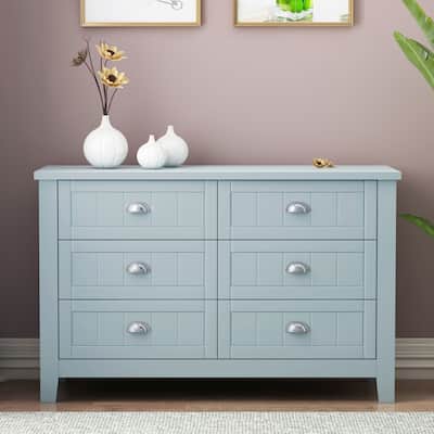 Drawer Dresser Cabinet with Retro Shell-Shaped Handle