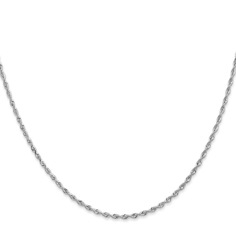 Curata 14k White Gold 1.84mm Diamond Cut Quadruple Rope Chain Necklace (Lobster)