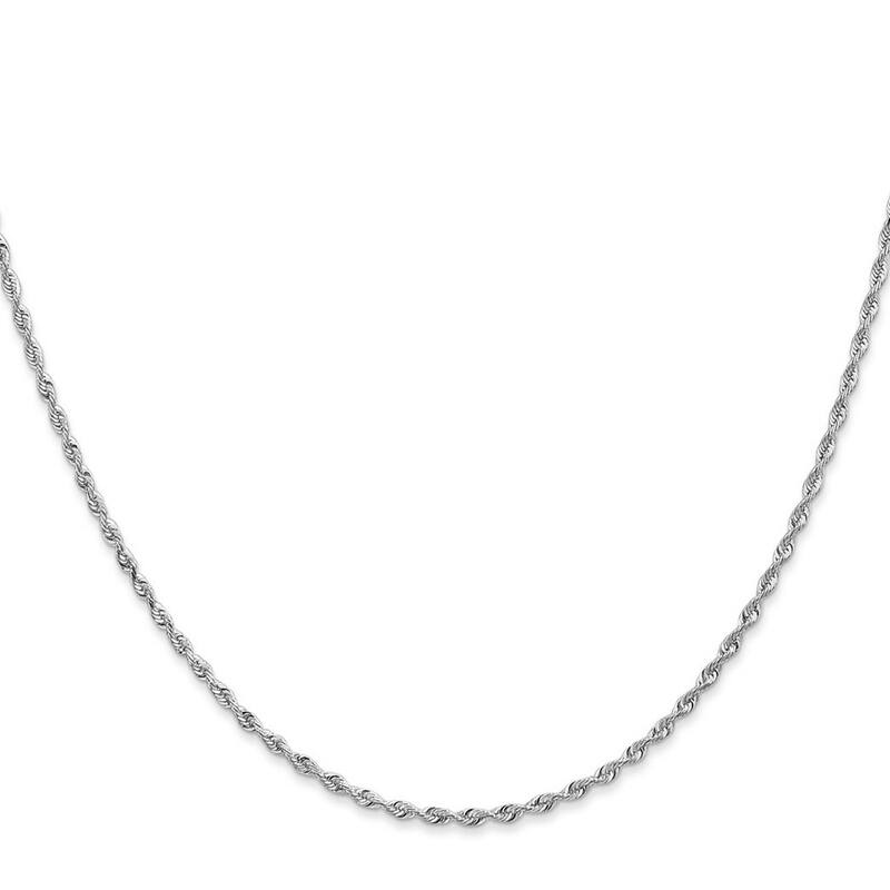 Curata 14k White Gold 1.84mm Sparkle Cut Quadruple Rope Chain Bracelet