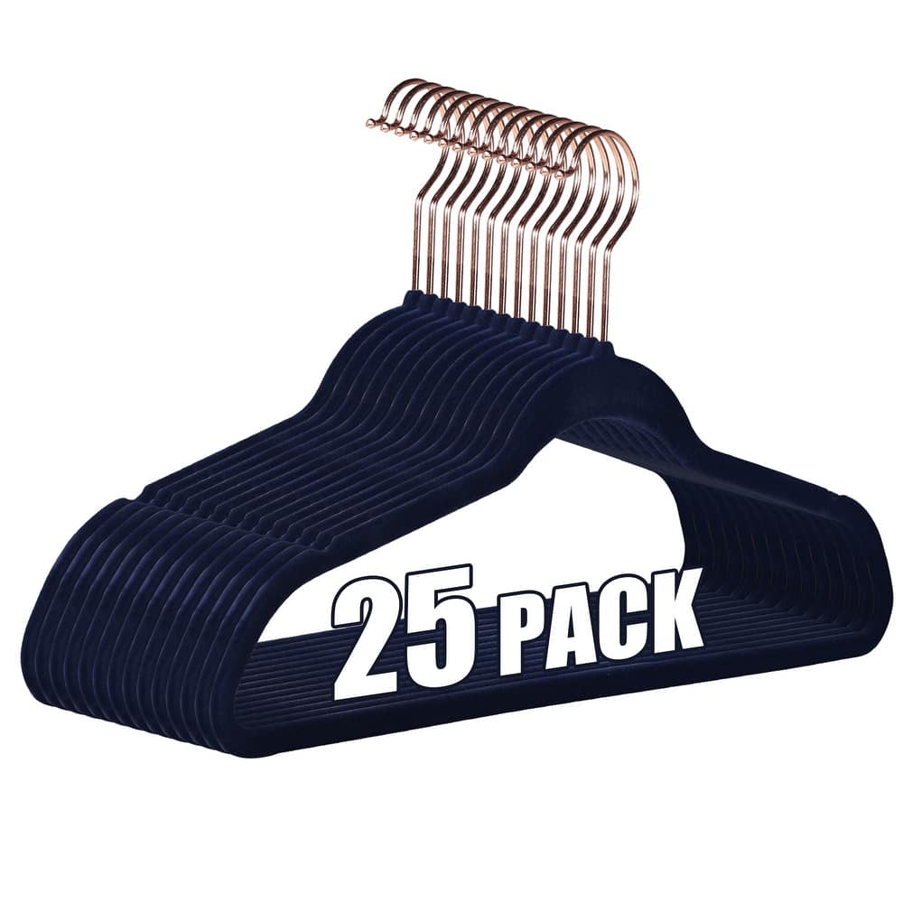 VECELO Mackaylee Velvet Hangers, Non Slip Standard Clothes Hanger Set, Heavy Duty Ivory Hangers(30/50/60/100 Pack)