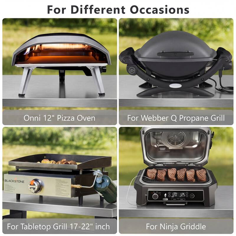 39.5" Outdoor Grill Cart with Stainless Steel Top, Storage & Spice Rack