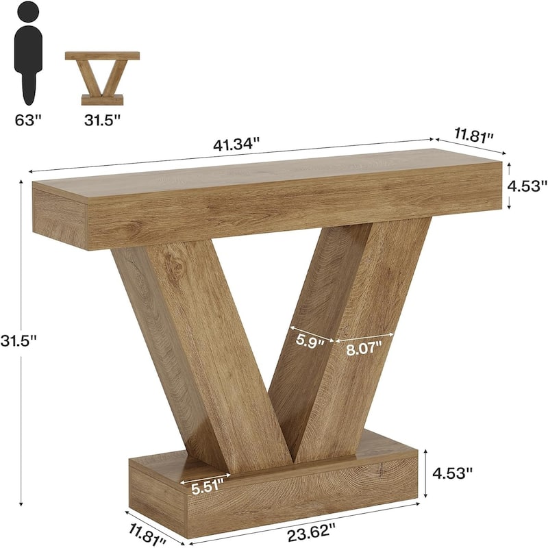 41.3" Console Table with V-Shaped Legs for EntrywayLiving Room, Hallway, Foyer, Entrance