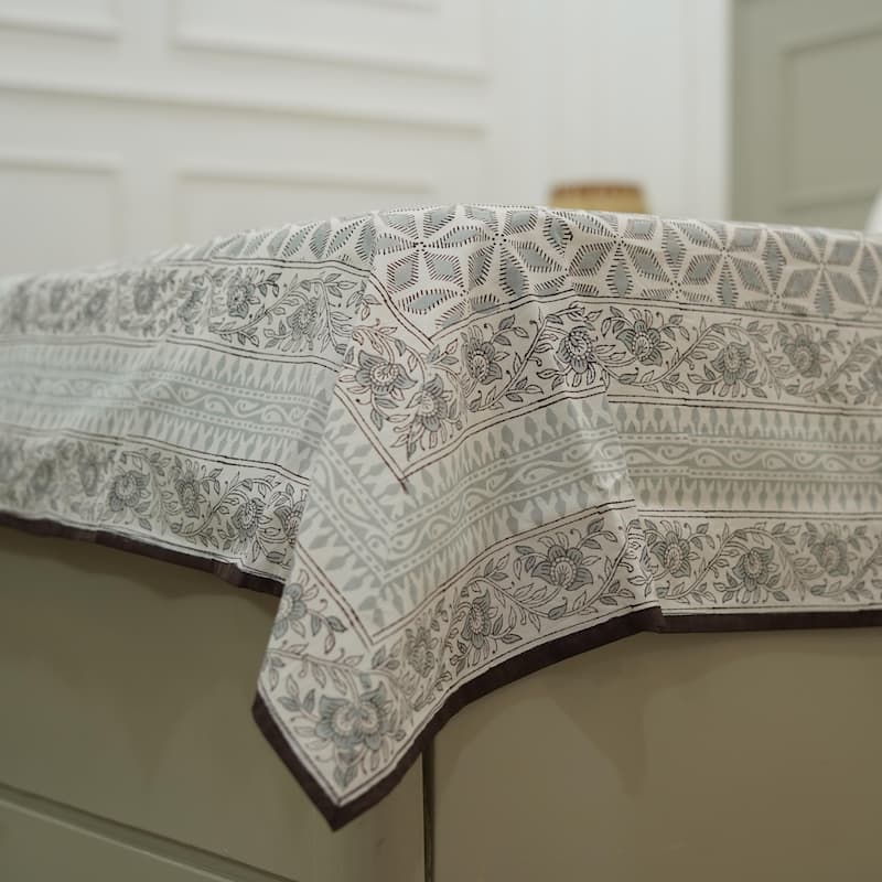 Fabdivine Cotton Hand Block Floral Flat Sheet Bed Room Home Décor Accent Gift