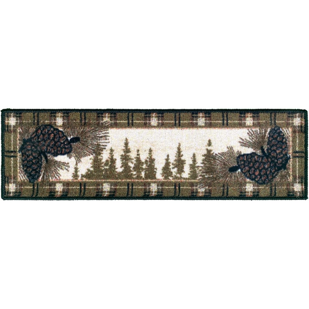 Cozy Cabin Whispering Pines Non Skid Pine Cone Stair Treads 9"x30"