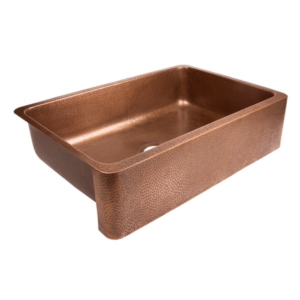 slide 2 of 7, Lange Copper 32" Single Bowl Farmhouse Apron Kitchen Sink