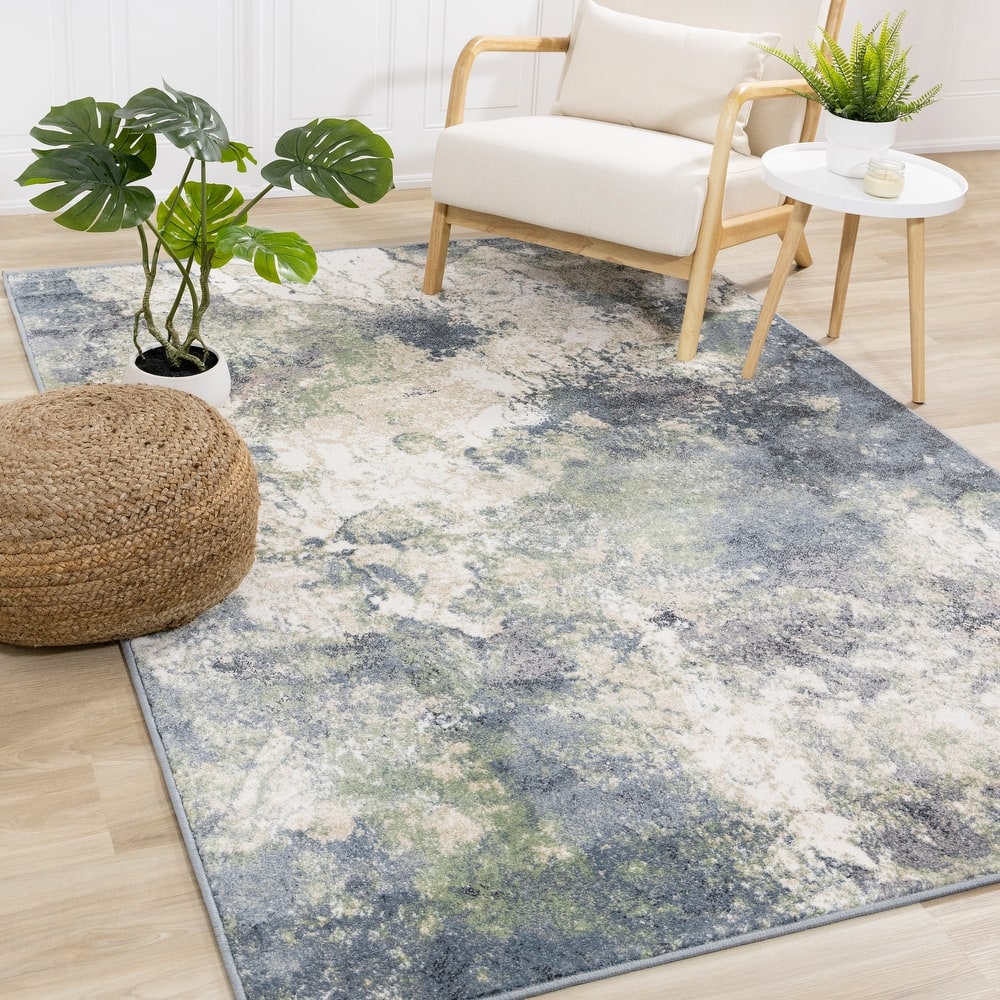 Alpine Rug Co. Dayton Blue/Green Distressed Rug