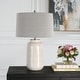 preview thumbnail 3 of 5, Uttermost Odawa White Farmhouse Table Lamp - 26"H, Shade 10"H x 17"Dia.