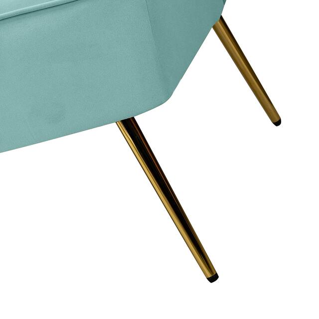 HULALA HOME Monica Modern Velvet Tufted Loveseat with Metal Legs
