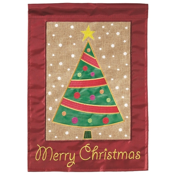 Snowflake Star Christmas Tree Garden Flag 13" x 18" - N/A