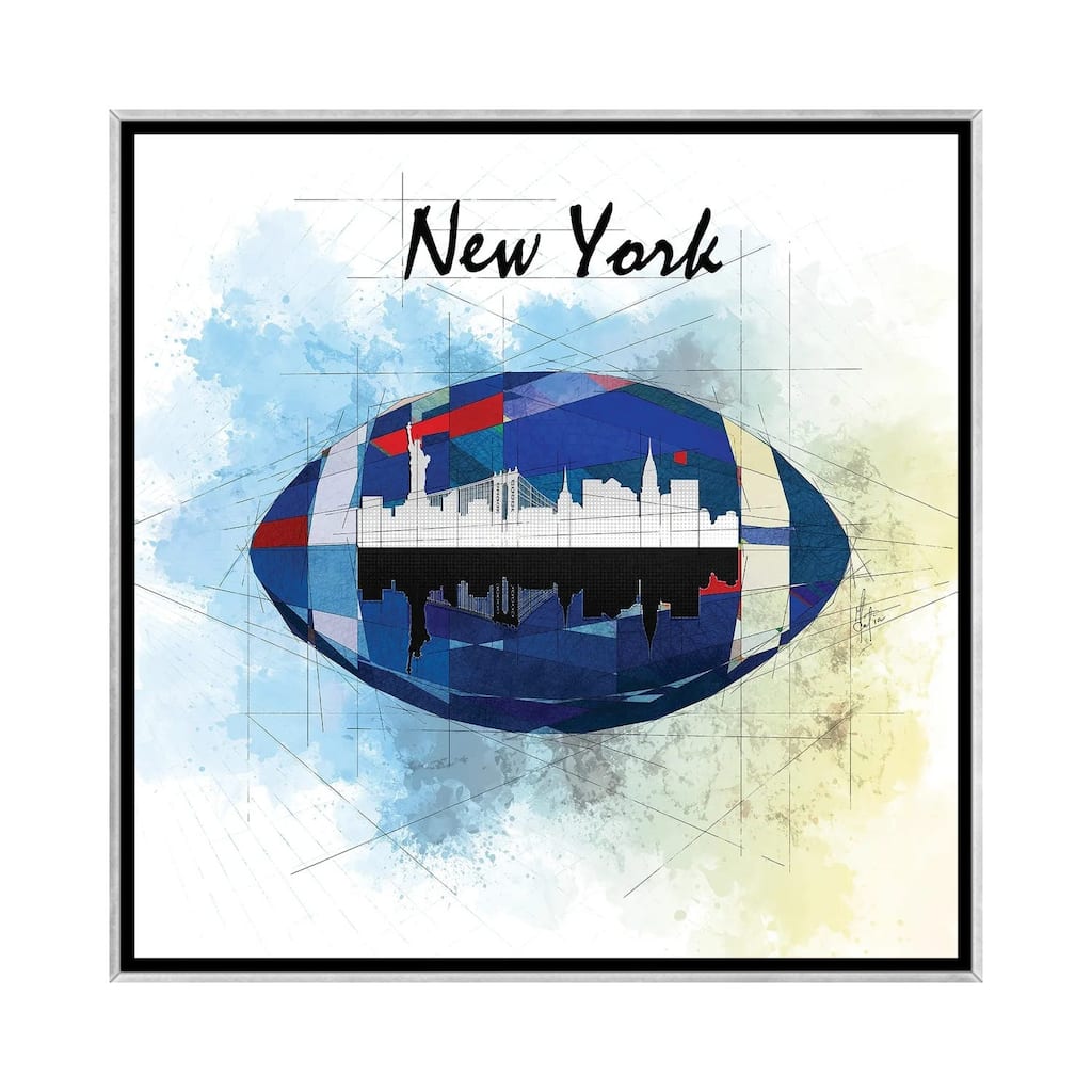 iCanvas "Football New York Giants" by Katia Skye Framed