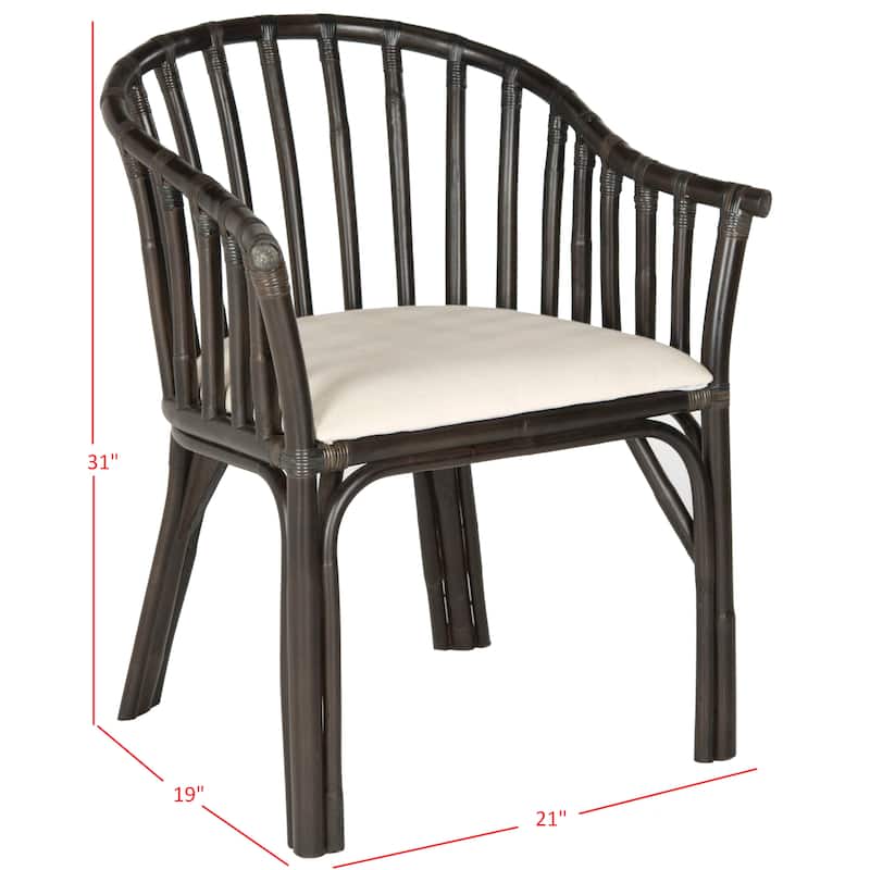 SAFAVIEH Besmira Black/ White Cushion Arm Chair - 24" x 23" x 31.5" - 24"Wx23"Dx32"H