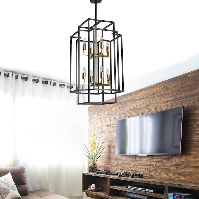 8 light home lantern tiered island pendant light fixture farmhouse kitchen hanging chandelier