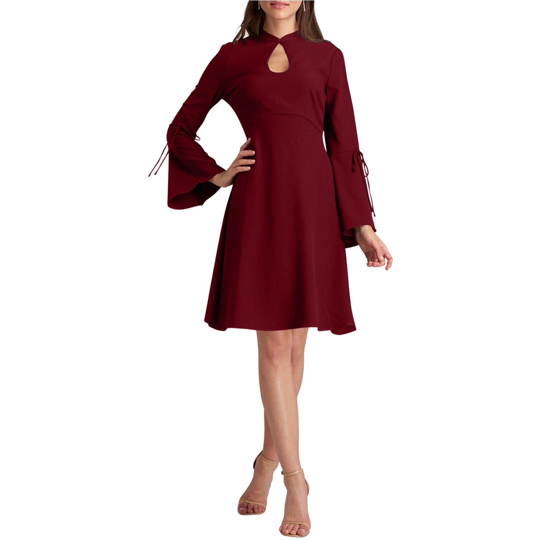 bell sleeve fit and flare dress