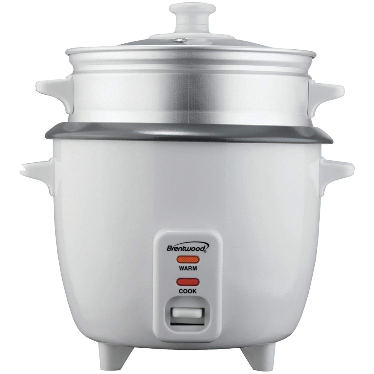 Brentwood Ts-180S 1.5 Liter 8-Cup Rice Cooker And Food Steamer-White