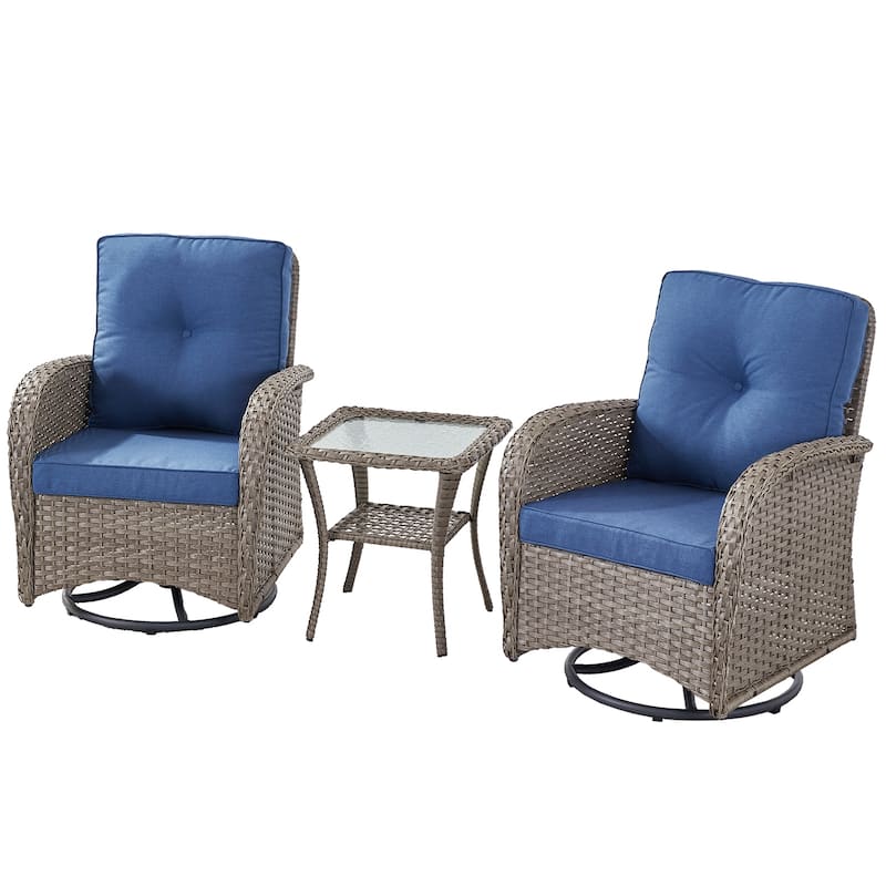 Wicker Outdoor Swivel Rocker Patio Chairs