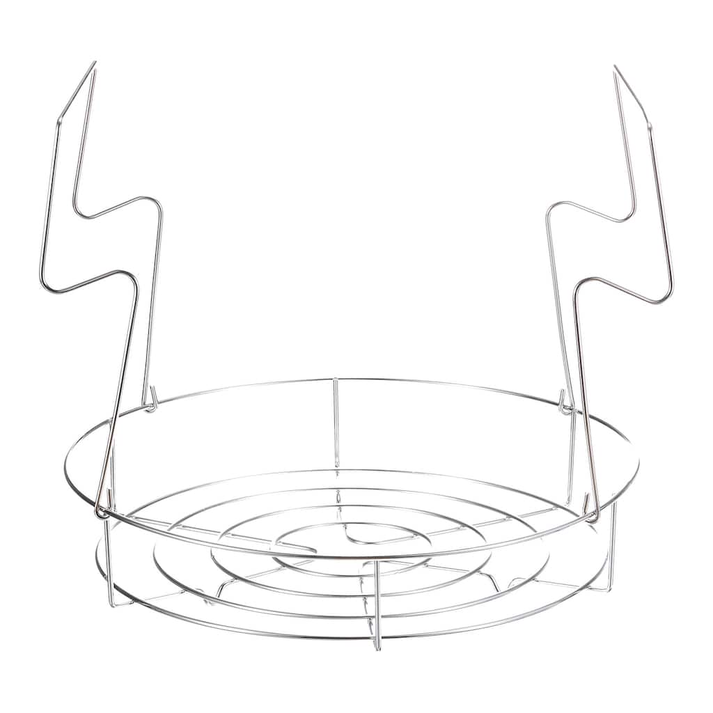 11" Canning Rack, Steamer Canning Jar Rack with Handles - Silver