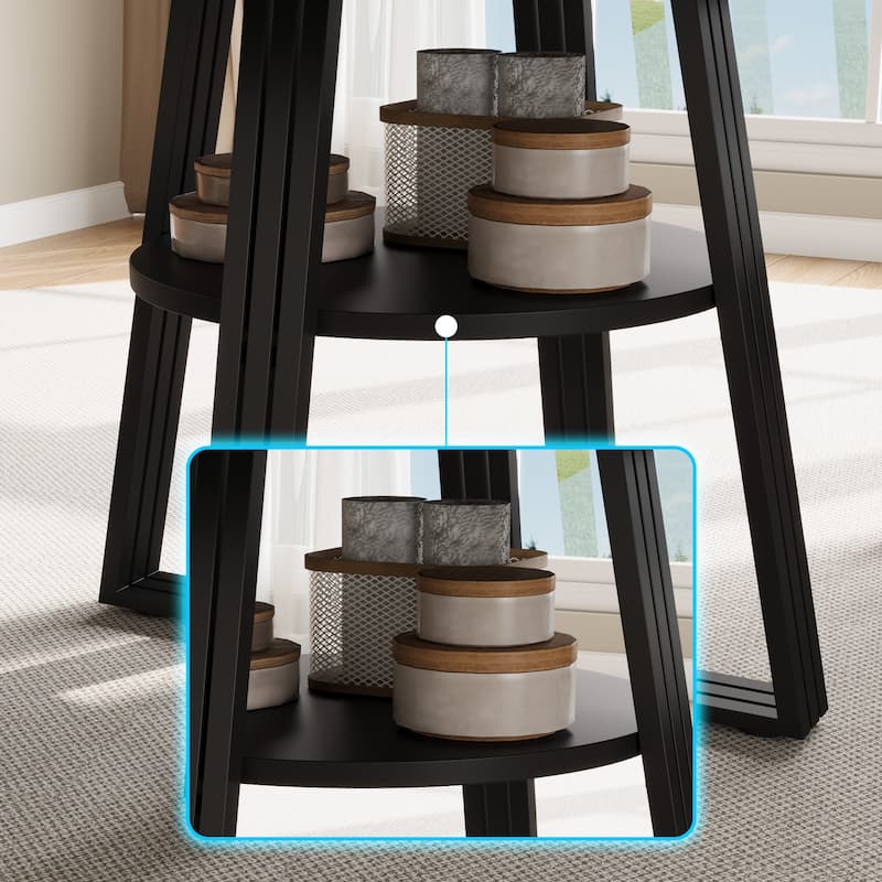 Round Dining Table for 4-6, 42" Farmhouse Kitchen Table