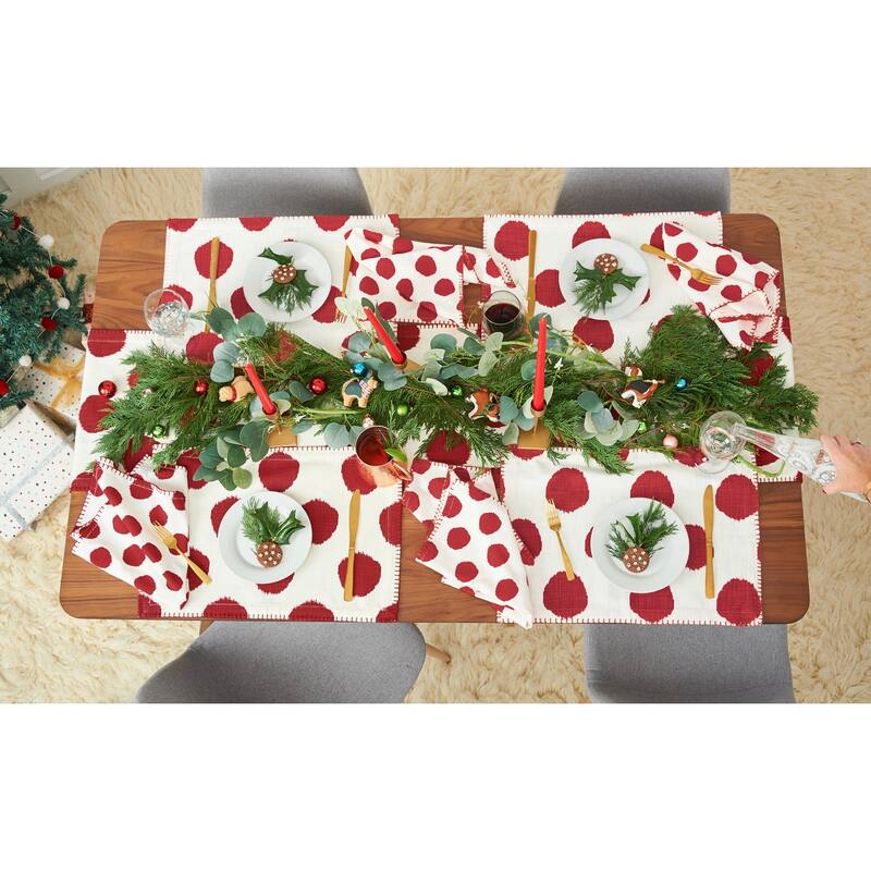 Ruby Dot Printed Placemats Set of 4, 14" x 20"
