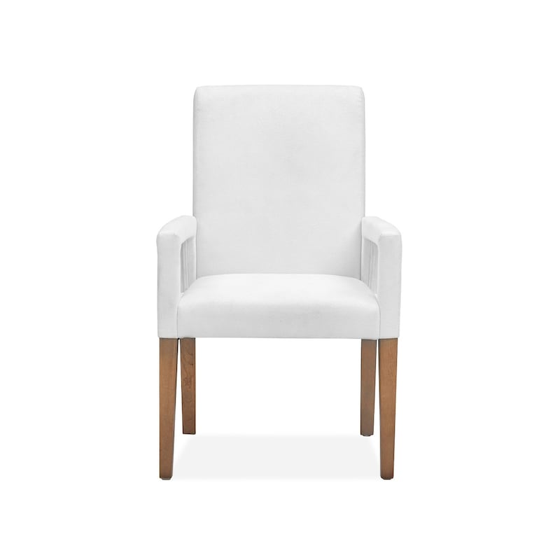 Magnussen Home Lindon Belgian Wheat White Upholstered Arm Chair Two Pack - 23.75''W x 24.13''D x 37.25''H