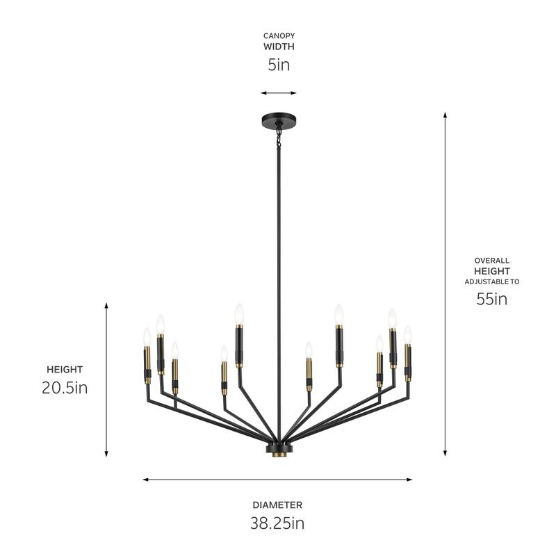 Kichler Lighting Armand 38.25 in. 10-Light Chandelier