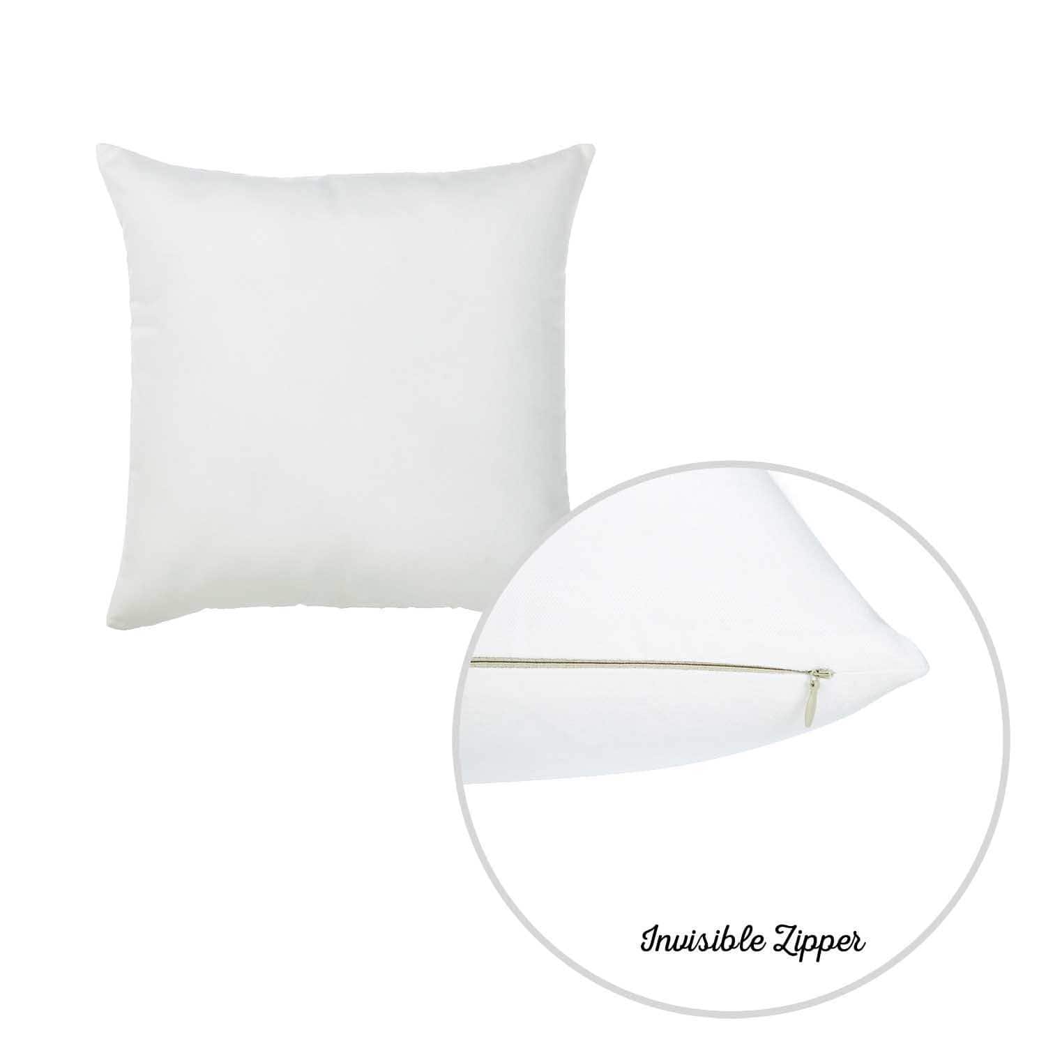 Set of 2 Bright White Brushed Twill Decorative Throw Pillow Covers On