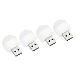 4Pcs USB Night Light 0.5W Portable Plug-in Mini LED Lamp Bulb, White ...
