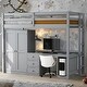 preview thumbnail 2 of 10, Twin Size Loft Bed with Wardrobe and Desk