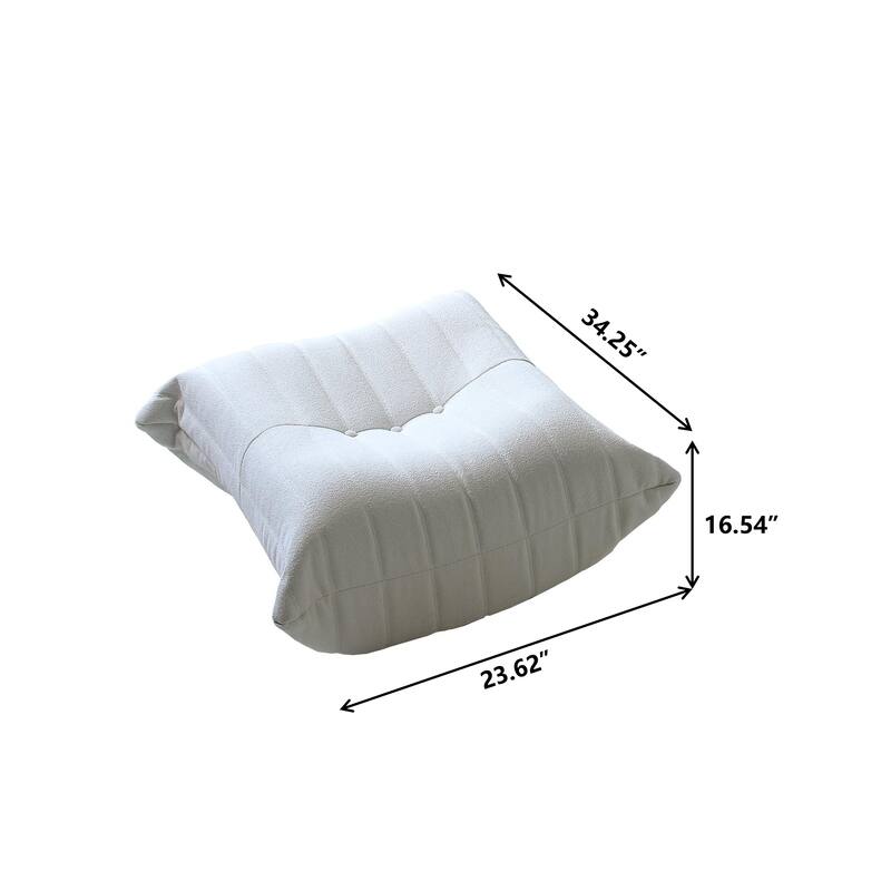 Futon Bean Bag Chair with Footstool,Soft Lazy Sofa Teddy Velvet Lounger