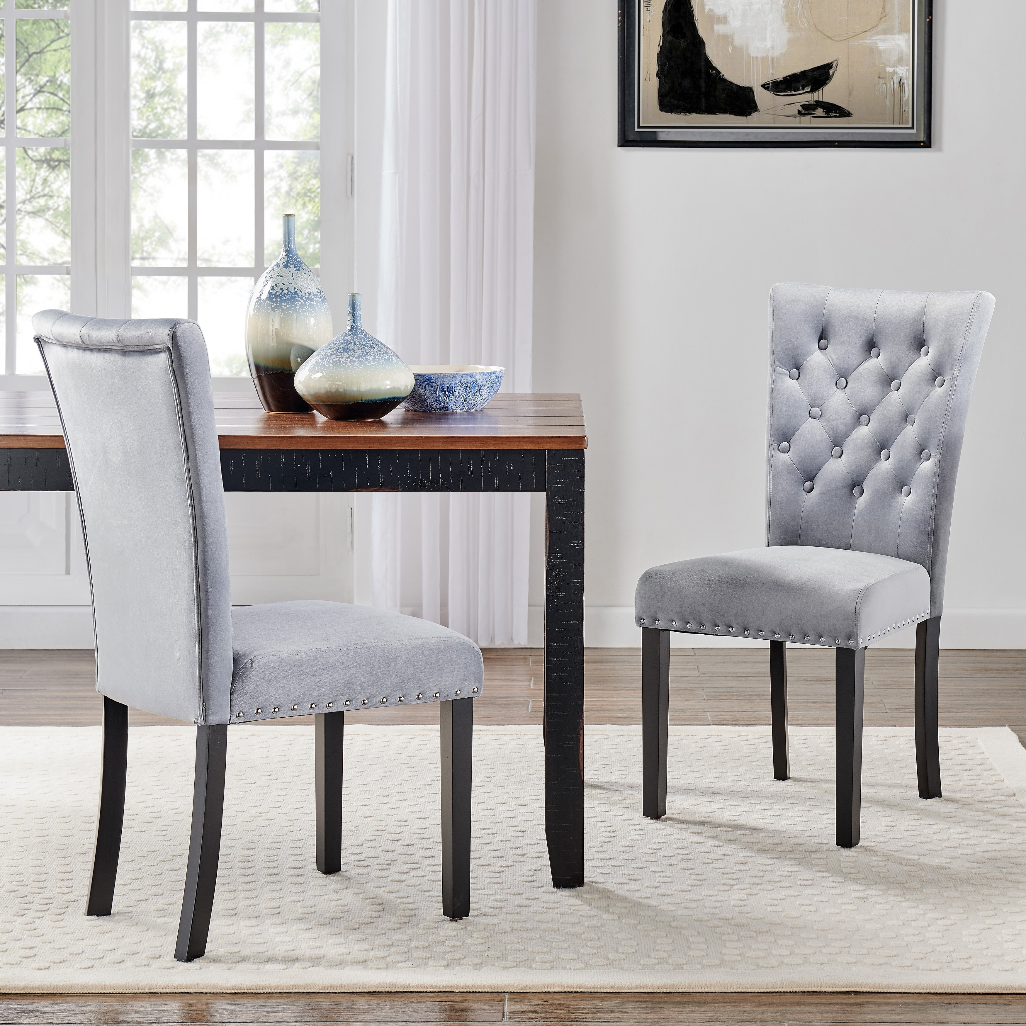 Silver orchid flohr tufted velvet dining chairs shop