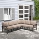 preview thumbnail 48 of 144, Aluminum Patio Outdoor Sectional Sofa Set with Fire Pit, Swivel Rocking Chairs and Ottomans