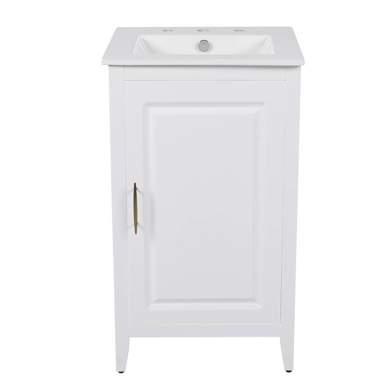 20.3" Bathroom Vanity with Sink, Drawer, Door Shelf, Soft-Closing Door