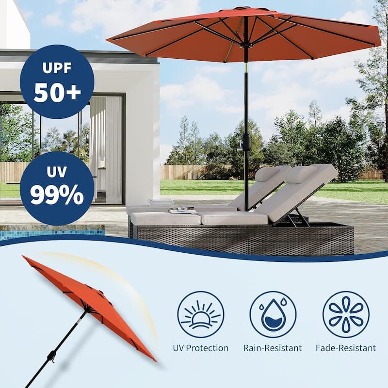 10 FT Outdoor Table Patio Umbrella, Waterproof UV Protection for Garden, Backyard, Poolside