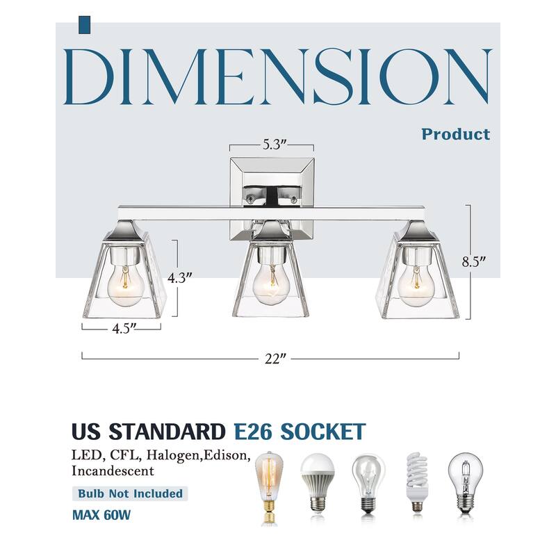 3/4/5-Light Farmhouse Bathroom Vanity Lights, Mirror Lights