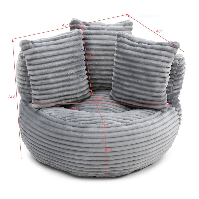Fabric Large Chair Accent Sofa Lounge Floor Sofa