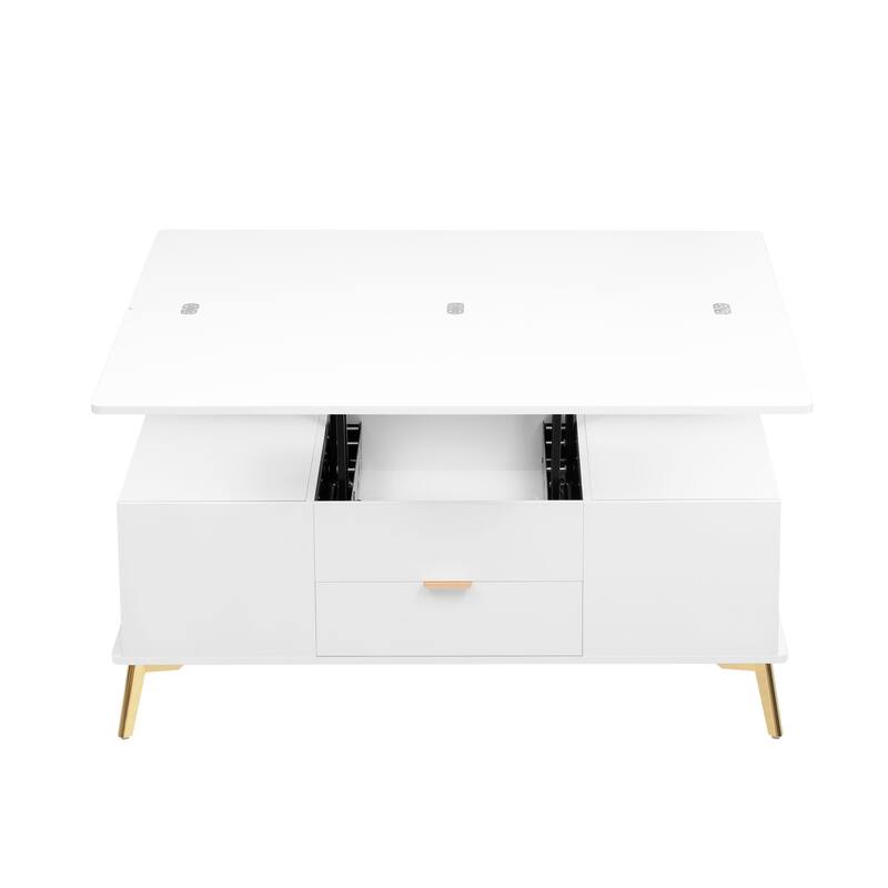 Lift Top Coffee Table with Drawers and Multi Functional Table