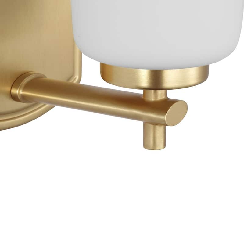 Adley Collection One-Light Satin Brass Etched Opal Glass New Traditional Bath Vanity Light - 4.5 in x 6 in x 7.75 in