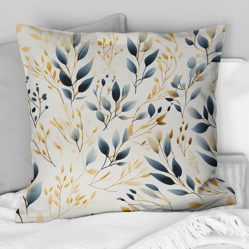 Designart "Minimalist Leaves I" Plants Printed Throw Pillow - 16 x 16