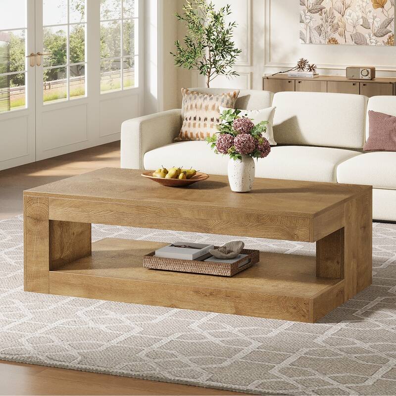47.3" Farmhouse Rectangular Coffee Table for Living Room
