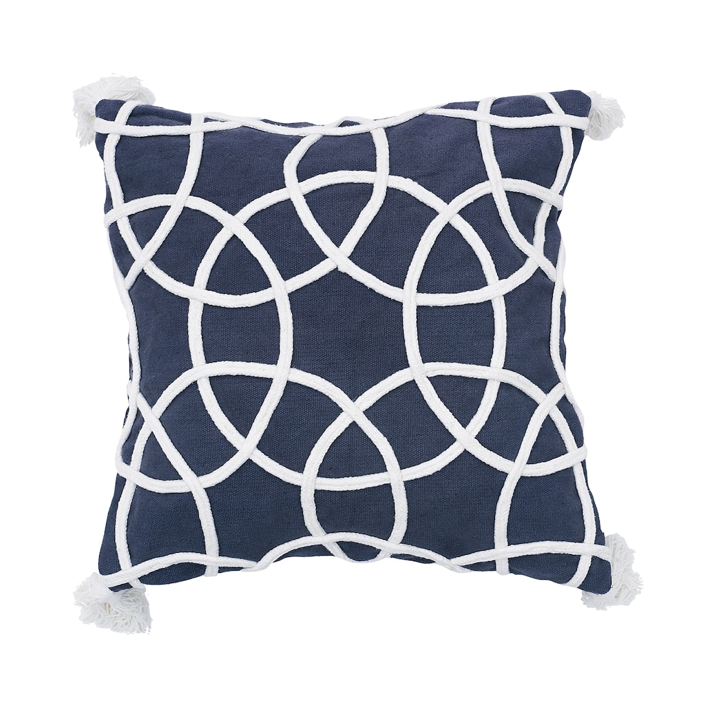 18" x 18" Lily Navy Geometric Throw Pillow