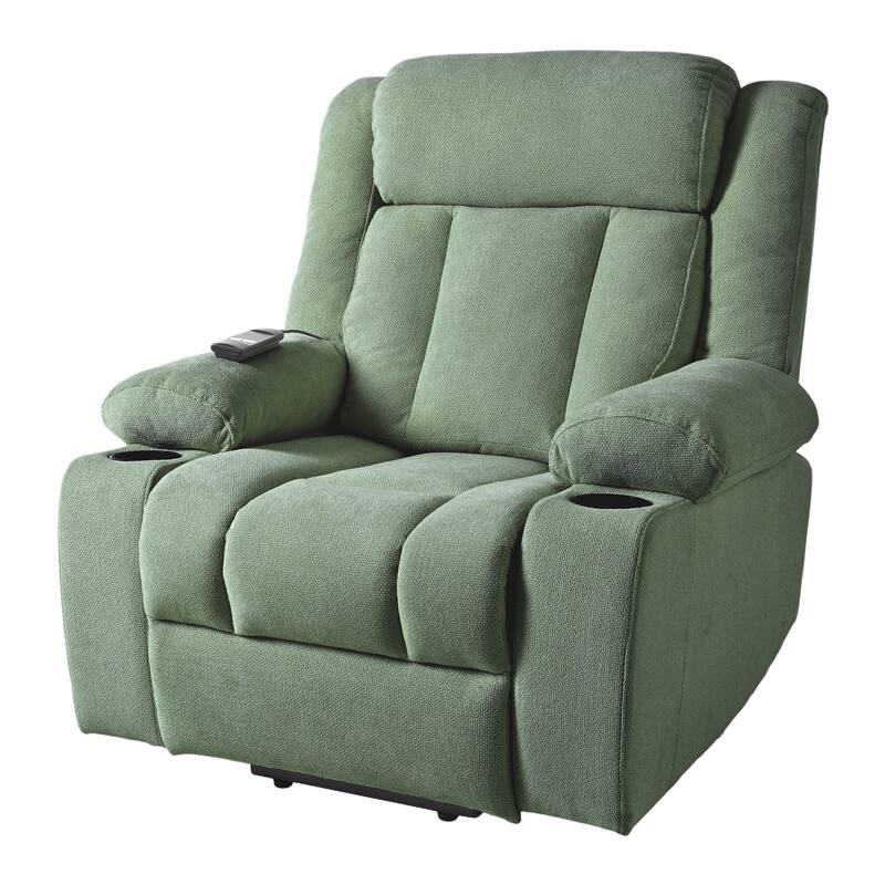 Power Lift Recliner Chair,Fabric Lift Chairs w/Extended Footrest,Theater Seating with 2 Cup Holders,Side Pockets,Remote Control
