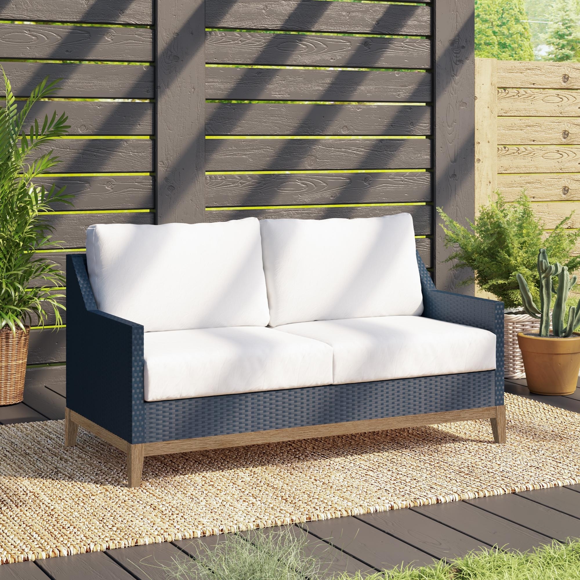 Outdoor wicker store loveseat