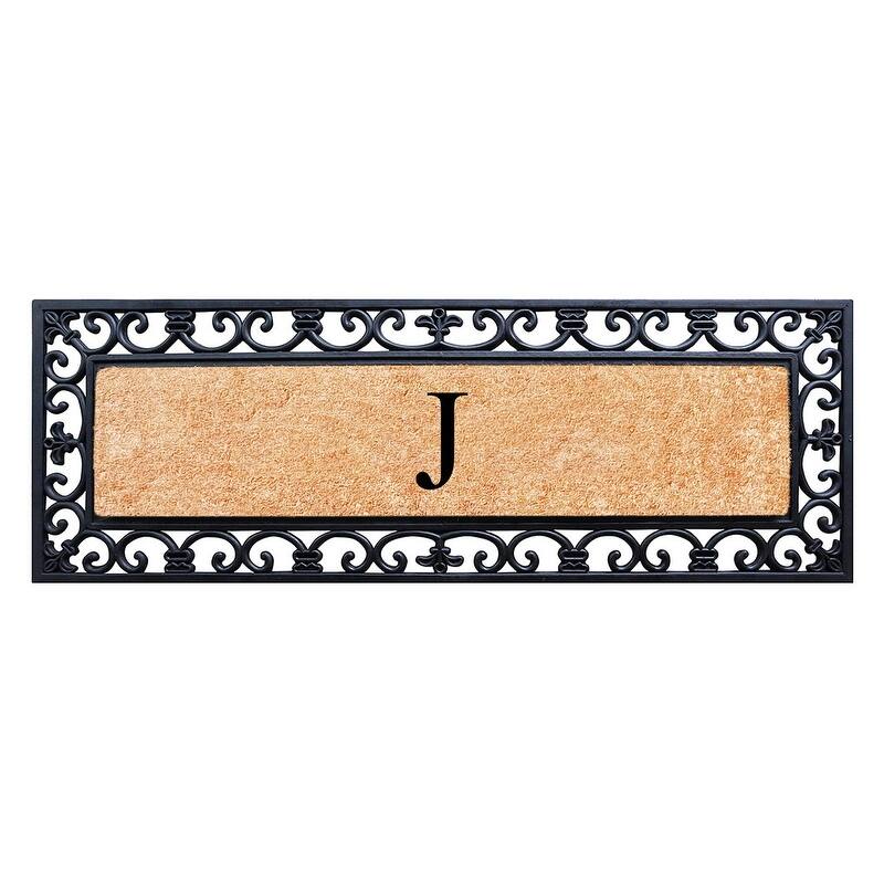A1HC Exclusive Hand Crafted Myla Monogrammed Entry Doormat, 18" x 48" - J