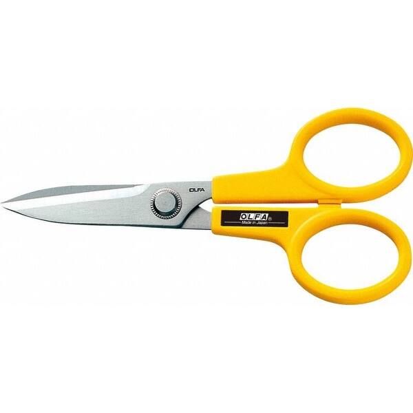 Olfa Industrial Shears Ambidextrous, 6 1/4 in Overall Lg, Serrated