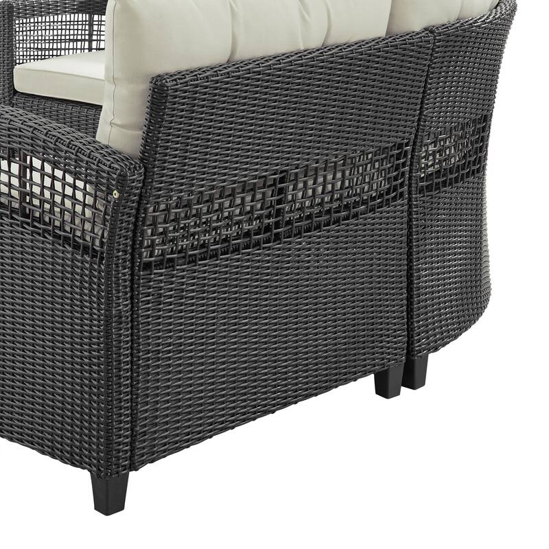 Corvus Fife 4-piece Outdoor Wicker Sectional Set with Round Glass Table