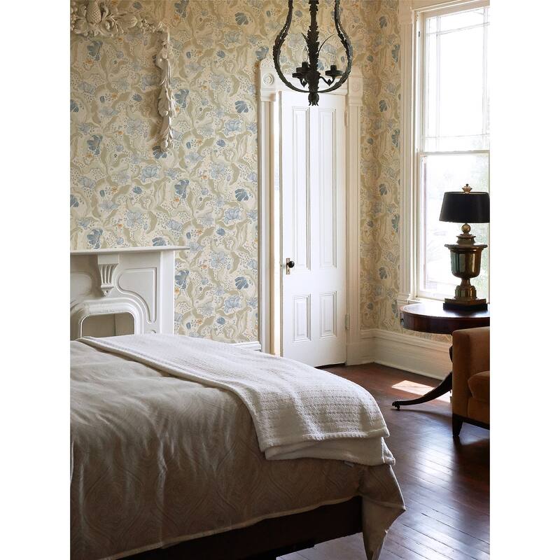 A-Street Prints Bodri Light Blue Tulip Garden Wallpaper